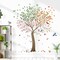 Colorful Large Tree Wall Stickers Tree with Flower Birds Peel and Stick Wall Art Decals(Multi)